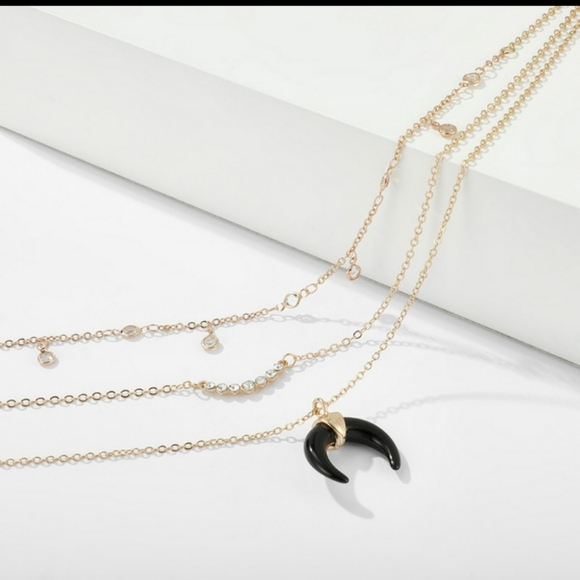 **LAST ONE** NEW Horn Multi Layer Necklace - Picture 2 of 5